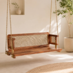 Modern Wooden Cane Swing for Home