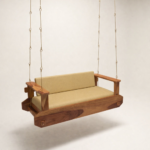 Handmade Soft Upholstery Wooden Swing for Home