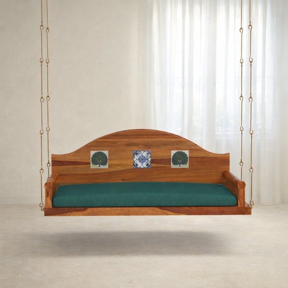 1-8 Traditional Tiled Handmade Wooden Swing for Home - Image 1