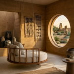 Round Wooden Hanging Swing - Image 2