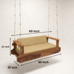 Handmade Soft Upholstery Wooden Swing for Home - Image 5
