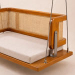 Natural Wooden Cane Reversible Swing - Image 3