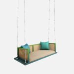 Mango Wooden Swing for Home In Green Color - Image 3